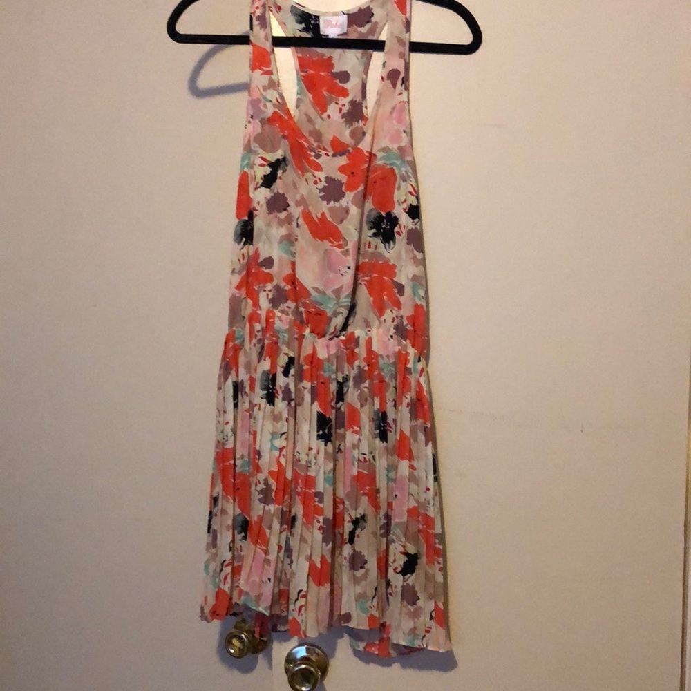 Parker floral dress with pleated skirt